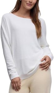 Barefoot Dreams® CozyChic Ultra Lite® Scallop Neck Slouchy Pullover, Pearl, Small