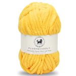 NESTNHAVEN, Wool, Plush & Cuddly, Chenille Yarn Supersoft Hand Knitting Wool Ball, (1 Ball/100 Gram Each) Ball Suitable for Craft, Babywear, Baby Blankets, 5 Bulky, Shade no - NNHB102 (Sunflower Yelllow)