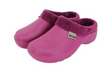 Town & Country TFW6634 Womens Super Soft Fleecy Cloggies (8 UK, Raspberry Dots with Fur)