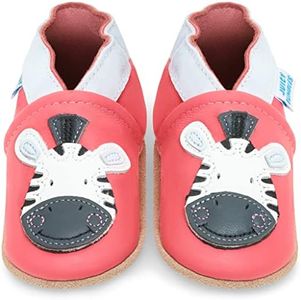 Juicy Bumbles First Walking Shoes Girls Boys Crawling Shoes Baby Leather with Suede Soles - 0-6 Months to 2-3 Years, zebra, 6-12 Monate