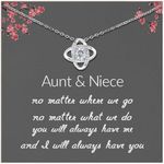 Famdecor Aunt Niece Necklace, Auntie Gifts from Niece, Auntie Birthday Gifts, Sterling Silver Rhinestone Knot Necklace for Auntie, Mothers Day Gifts for Auntie, base