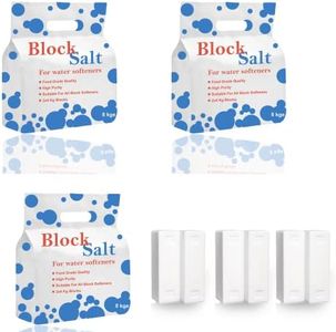 Water Softener Salt Blocks 100% Genuine Food Grade water softener salt block Compatible with All Water Softener Machine, Best For Laundry Kitchen Dishwasher Industrial use Salt Block (3 Pack)