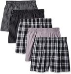 Gildan Men's Woven Boxers, Black Assorted (5-Pack), Small