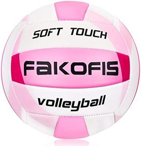 FAKOFIS Ballon de beach-volley - Taille officielle 5 - Pour enfants et adultes - Pour jeux en intérieur et en extérieur - Rose