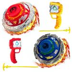 PLUSPOINT Bey Battling Top Burst Launcher Grip Toy Blade Set Gyro Blades Battling Tops Metal Fusion Starter Set with Launcher Gift Toys for Boys Kids Children Age 6+