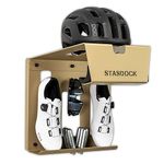 Stasdock - Premium Wall Mount Bike Storage system - For Race Bicycles (New Gold) Bike Shelf - Race bike wall bracket also for helmet and shoes- storage solution for your home or garage