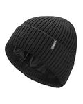 Ocatoma Beanie Hat for Men Women Warm Winter Knit Cuffed Beanie Soft Warm Ski Hats Toque Unisex Gifts for Men Women (Black)