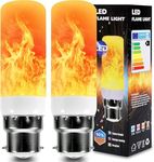 LED Flame Light Bulb, Flame Effect 5W B22 Dancing Fire Light Bulb with 3 Lighting Modes, for Indoor Outdoor Party (2 PCS)