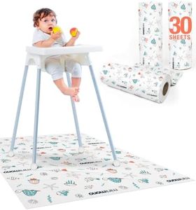 Minimono Baby Splat Mat for Under High Chair - 30 Pcs Disposable and Waterproof Splash Mats - 40"x47" Multipurpose Activity Mat for Picnic Art and Craft - BLW Baby Led Weaning Supplies (Sea Animals)