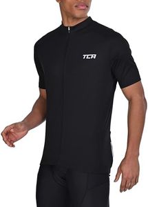 TCA Maillot Ciclismo Hombre - Manga Corta Ligera - Ajuste Deportivo con 3 Bolsillos Traseros - Ropa Ciclismo Hombre - Ultraligero y Transpirable - Negro, S
