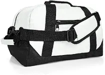 Dalix 14" Small Duffle Bag Two Toned Gym Travel Bag in White