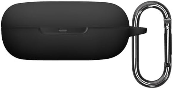 kwmobile Custodia Caricatore Compatibile con Shokz OpenFit 2 T920 - Cover Silicone nero - Rivestimento Gommato Protezione con Gancio