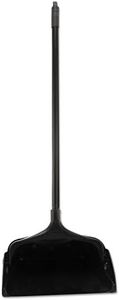 Rubbermaid Commercial Products Dustpan with Long Handle, Plastic, Black, Compatible with Any Broom for Lobby/Restaurant/Office/Home/Dog Pooper Scooper, 12.50" Wide