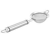 Adjaso 3.3inch 304 Stainless Steel Fine Mesh Strainer for Kitchen, Colander-Skimmer with Handle, Metal Sieves Sifters