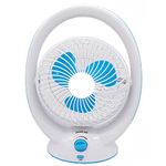 URM Enterprises Powerful Portable Rechargeable High Speed Table Fan with LED Light for Mini Desk USB Charging Air Cooler Speed Regulation Cooling Multicolor (Assorted Color)