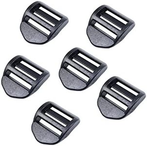 Baitoo Ladder Lock Slider 3/4in,1",1.25",1.5",2 inch Plastic Ladderlock Slider Buckle Ladder Sliders Adjustable Lock Ladder Adjuster for Backpack Webbing Straps Bags (1 inch - 6pieces)