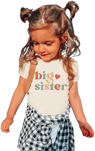 Big Sister Shirt for Toddler: Girls Big Sister Shirt Promoted to Big Sister Tshirt Big Sis Announcement Outfit Top 2t 3t 4t Apricot