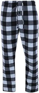 Men's Big and Tall Fleece Pajama Pants, 3XL, Grey Buffalo Plaid