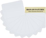 12 Pieces Premium Quality Fabric Iron-on Patches, Strong glue, 100% Cotton White Repair Decorating Kit, Size 3" x 4-1/4" (7.5 cm x 10.5 cm)