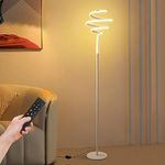 AManLife Floor Lamp,LED Standing Lamp 3 Color & (10%-100%) Brightness,63'' White Floor Lamps for Living Room,Modern Standard Lamps Living Room with Remote Control and Foot Switch [Energy Class A++]