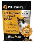 PetHonesty Cat Immune Support Lysine - Cat Allergy Relief - Sneezing, Runny Nose, Watery Eyes - Cat Supplements & Vitamins with Omega 3s, L-Lysine, Antioxidants, Colostrum - Chicken (30 Day Supply)