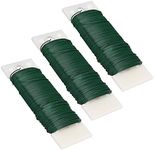 Livder 3 Pack 114 Yards 22 Gauge Green Flexible Paddle Wire for Crafts, Christmas Wreaths Tree, Garland and Floral Flower Arrangements