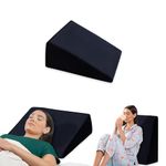 The White Willow Orthopaedic Soft Bed Wedge Acid Reflux Memory Foam Support Firm Pillow for Sleeping Back & Neck Pain Relief, Pregnancy Maternity, Anti Snoring (18" L x 18" W x 10" H Inches)- Black