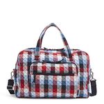 Vera Bradley Women's Cotton Weekender Travel Bag, Patriotic Plaid - Recycled Cotton, One Size