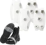Universal Non Slip Gripper Spikes, 2026 Ice Cleats for Shoes and Boots, Non Slip Shoe Covers Snow Grips Outdoor, Hiking Shoe Spikes for Walking, Silicone Shoes Cover with Steel Spike (White 2 Pair)