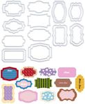 UCEC 2 Pack Large Label Frame Dies, 12 Metal Cutting Dies for Card Making