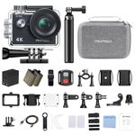 AKASO EK7000 Action Camera Selfie Stick Bundle - Includes 4K30FPS EK7000 Underwater Camera, Selfie Stick, 2 Batteries, Carrying Case, and Accessory Kits
