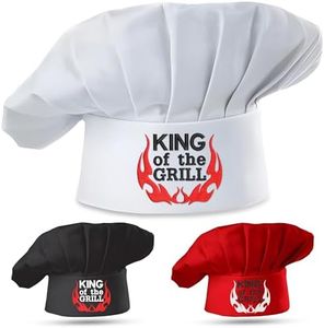 Personalized Embroidered King of The Grill Chef Hat, Adjustable Grill Accessory for Father, Dad, Kitchen BBQ Cooking Chef Hat for Men, Custom Grill Chef Hat, Ideal Gift for Father's Day & Holidays