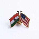 The Flag Shop India-USA Cross Flag Brass Lapel Pin/Brooch/Badge for Clothing Accessories