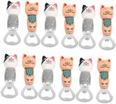 Alipis 12 Pcs Wooden Cat Bottle Ope