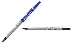 Parker Ultra Fine Navigator Roller Ball Refill, Blue & Parker Roller Ball Refill - Fine Point, Black