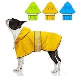 Dolitego Dog Raincoat - Reflective Dog Rain Coat, Waterproof Dog Jacket, Adjustable Dog Rain Jacket with Hoodie, Lightweight Dog Poncho Slicker for Small Medium Large Dogs (Yellow, Small)