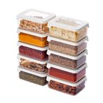 SmartStore Clear Airtight Dry Food Containers with Lids 0.35L Set of 10-20% Bio-based Plastic Storage Box with Lid, BPA Free, Dishwasher Safe - Stacking Kitchen Storage Containers - 12.5 x 9 x 5cm