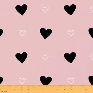 Erosebridal Cute Heart Pattern Fabric By the Yard, 10 Yards