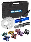 AMZCNC 71500 Hydraulic A/C Hose Crimper Kit - Handheld Crimping Tool Set with Snap-On Dies for Air Conditioning Hose Repair