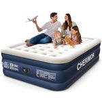 CHERIMOR Queen Air Mattress with Built in Pump, 18in Raised Thick Upgraded 40 Chamber Air Bed with 800lbs Max, Fast Inflatable Blow up Mattress with for Guest & Sleepover