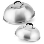 only fire Stainless Steel Griddle Accessories Kit Chesse Melting Dome Steaming Cover for Flat Top Griddle Grill Indoor or Outdoor, 2pcs - 9"&12"