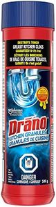 Drano Professional Strength Crystals Drain Clog Remover and Cleaner Unclogs Kitchen Sinks and Removes Food, Grease and Cooking Oil, 500g