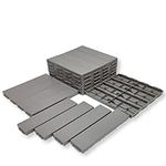 Easy Cut Snap Fit Plastic Interlocking Patio Deck Tiles (Pack of 36, 12"x3") Plastic Warm Gray Waterproof Outdoor Flooring All Weather Floor Decking for Balcony Backyard Garden DIY