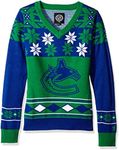 Forever Collectibles NHL Vancouver Canucks Women's Big Logo Pick Team V-Neck Sweater, Large
