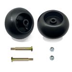 2 pcs Deck Wheels + Shoulder Bolts, Lock Nuts for 133957 174873 532133957 532174873 Craftsman Poulan Husqvarna. MTD 734-03058, 753-04856. Murray 92683, 92265. John Deere M84690