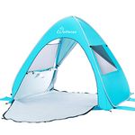 WolfWise UPF 50+ Easy Pop Up Beach Sun Shelter Tent Portable Baby Canopy Quick Instant Automatic Sport Umbrella Sun Shade Blue Medium