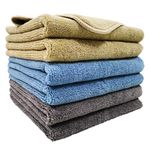 Polyte Microfiber Cleaning Towel (16x24, 6 Pack, Professional, Blue,Camel,Gray)