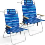 Tall Beach Chairs for Adults, 17" H