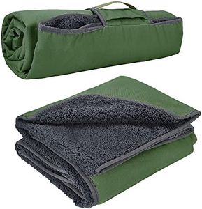 Tirrinia 66''X 90'' Waterproof Outdoor Blanket with Sherpa Lining, Windproof Triple Layers Warm Comfy Foldable for Camping Stadium, Sports, Picnic, Grass, Concerts, Pet, Extra Large Size