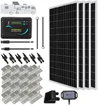 Renogy 400 Watts 12 Volts Monocrystalline Solar RV Kit Off-Grid Kit with Adventurer 30A PWM LCD Charge Controller+ Mounting Brackets+ Male and Female Connectors+Solar Cables+Cable Entry housing